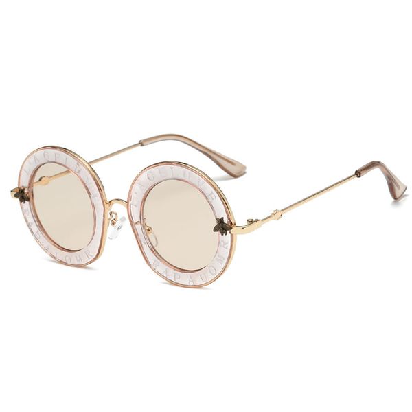 new fashion retro round sunglasses english letters little bee sunglasses men's and women's brands glasses designers fashion men an, White;black
new fashion retro round sunglasses english letters little bee sunglasses men's and women's brands glasses designers fashion men an, White;black