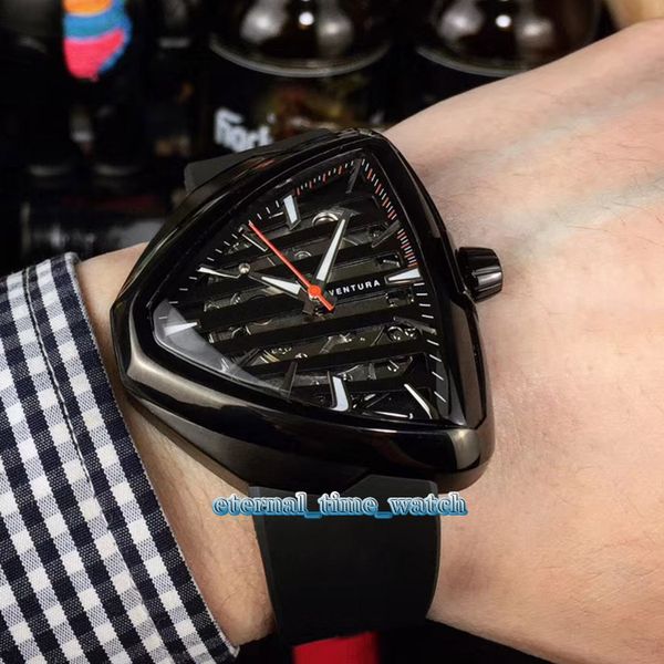 high version elvis80 auto h24555181 skeleton dial black steel case 4813 automatic mechanical mens watch white rubber strap sport watches, Slivery;brown
high version elvis80 auto h24555181 skeleton dial black steel case 4813 automatic mechanical mens watch white rubber strap sport watches, Slivery;brown