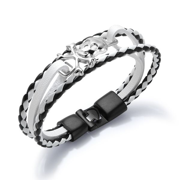 pu leather bracelets for men black brown white pirate bones retro style fashion hand chain mens jewelry for boys gifts, Golden;silver
pu leather bracelets for men black brown white pirate bones retro style fashion hand chain mens jewelry for boys gifts, Golden;silver