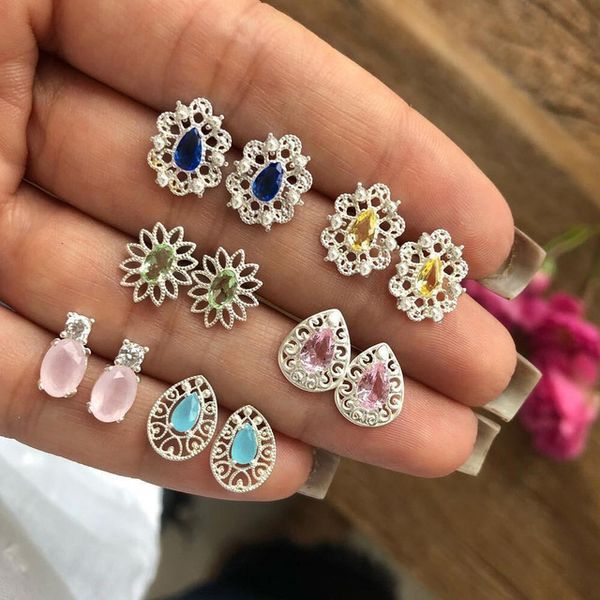 6 pairs / set 9 styles new european and american fancy retro hollow multicolor bohemian earrings tassel earrings, Golden;silver
6 pairs / set 9 styles new european and american fancy retro hollow multicolor bohemian earrings tassel earrings, Golden;silver