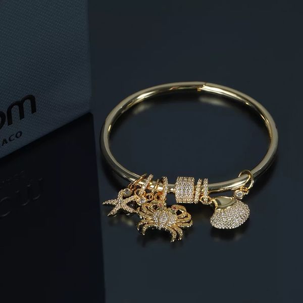 2019 new fashion 925 sterling sliver starfish crab design gold bracelets special brand original bracelet for women lady party, Golden;silver
2019 new fashion 925 sterling sliver starfish crab design gold bracelets special brand original bracelet for women lady party, Golden;silver