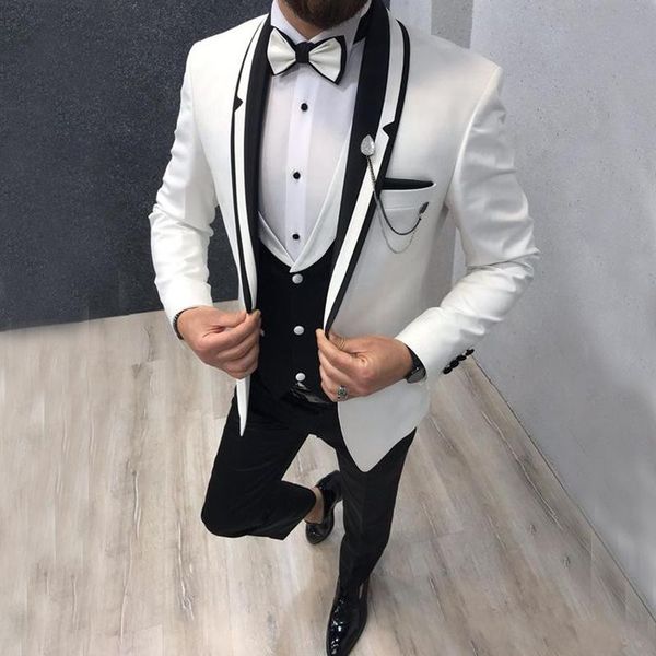 one button ivory wedding men suits shawl lapel three pieces business groom tuxedos (jacket+pants+vest+tie) w1082, Black;gray
one button ivory wedding men suits shawl lapel three pieces business groom tuxedos (jacket+pants+vest+tie) w1082, Black;gray