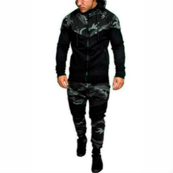 mens fashion hooded tracksuits camouflage designer panelled hoodies pants 2pcs clothing sets pullover outfits mens clothes, Gray
mens fashion hooded tracksuits camouflage designer panelled hoodies pants 2pcs clothing sets pullover outfits mens clothes, Gray