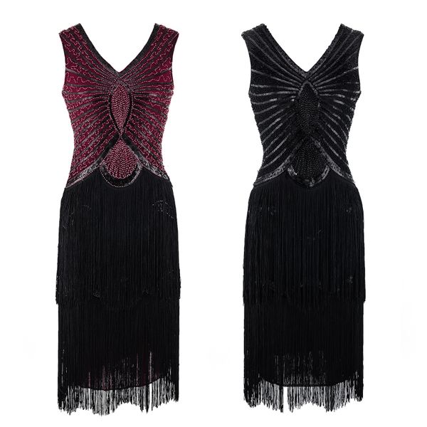 wholesale-gatsby charleston sequin white bead fringe flapper dress vestido robe double v-neck sleeveless tiered tassel party dress, White;black
wholesale-gatsby charleston sequin white bead fringe flapper dress vestido robe double v-neck sleeveless tiered tassel party dress, White;black