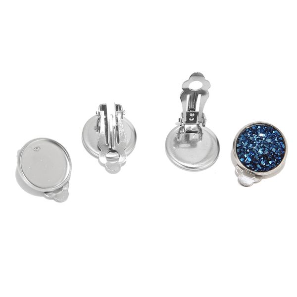 20pcs stainless steel clip on earring findings with pad 8mm/10mm earring blank cabochon setting converter for making, Blue;slivery
20pcs stainless steel clip on earring findings with pad 8mm/10mm earring blank cabochon setting converter for making, Blue;slivery