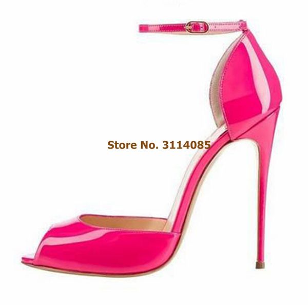 young girls fuchsia pink patent leather 12cm high heel shoes peetp toe wrapped heel ankle buckle strap wedding shoes heels, Black
young girls fuchsia pink patent leather 12cm high heel shoes peetp toe wrapped heel ankle buckle strap wedding shoes heels, Black