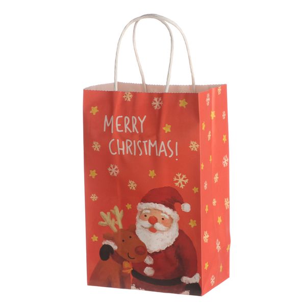 

10pcs/pack 21*13*8cm shopping bag multifuntion christmas paper bag handbag festival gift bags with handles event party supplies