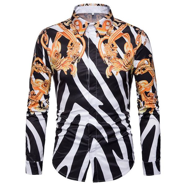 striped blouse mens vintage print long sleeve mens shirt fashion casual new model shirts, White;black
striped blouse mens vintage print long sleeve mens shirt fashion casual new model shirts, White;black