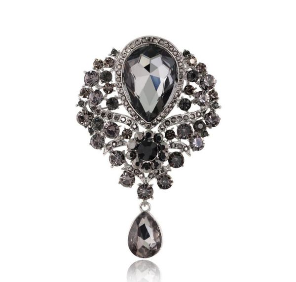 women's new selling designer water diamond alloy brooch accessories for european and american fashion glass pendant brooch pins, Gray
women's new selling designer water diamond alloy brooch accessories for european and american fashion glass pendant brooch pins, Gray