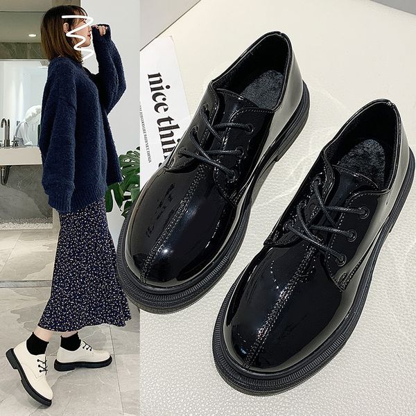 round toe women's shoes platform loafers with fur modis casual female sneakers british style autumn flats oxfords all-match, Black
round toe women's shoes platform loafers with fur modis casual female sneakers british style autumn flats oxfords all-match, Black