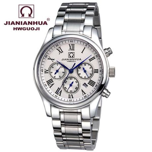 the new fiesta automatic mechanical watch movement waterproof steel six-pin calendar men' simple, Slivery;brown
the new fiesta automatic mechanical watch movement waterproof steel six-pin calendar men' simple, Slivery;brown