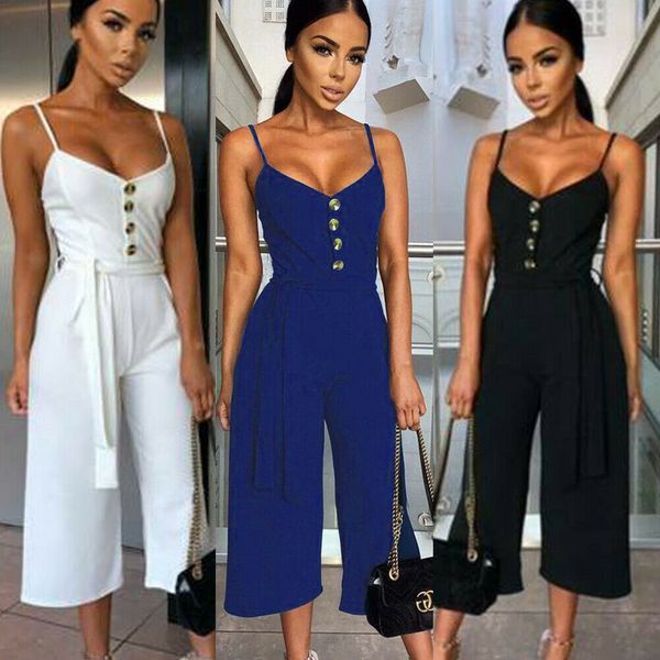 2019 new style women summer sleeveless party jumpsuit solid button strapless bodycon romper trousers clubwear, Black;white
2019 new style women summer sleeveless party jumpsuit solid button strapless bodycon romper trousers clubwear, Black;white