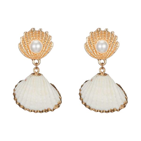 natural shell earring for women imitation pearl earring statement geometric earrings gold color fashion jewelry, Silver
natural shell earring for women imitation pearl earring statement geometric earrings gold color fashion jewelry, Silver