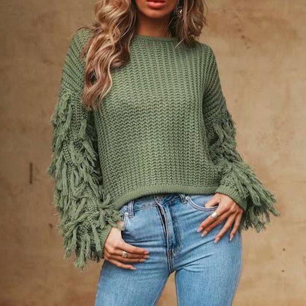long sleeve thick needle sweater women pullover knitted sweater tassel solid jumpers 2019 autumn winter loose blouse #60, White;black
long sleeve thick needle sweater women pullover knitted sweater tassel solid jumpers 2019 autumn winter loose blouse #60, White;black