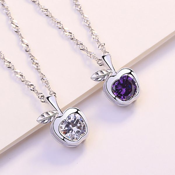 925 sterling silver necklace female christmas gift inlaid small apple pendant clavicle chain
925 sterling silver necklace female christmas gift inlaid small apple pendant clavicle chain