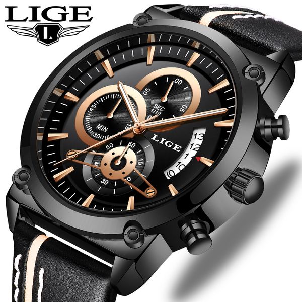 2019 lige mens watches waterproof sport watch chronograph quartz leather watch men relogio masculino, Slivery;brown
2019 lige mens watches waterproof sport watch chronograph quartz leather watch men relogio masculino, Slivery;brown