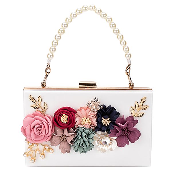 luxury dinner party bag three-dimensional pearl flower tote/small square bag/clutch white
luxury dinner party bag three-dimensional pearl flower tote/small square bag/clutch white