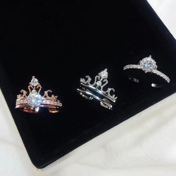 crown double layer combination ring female set with diamond opening can y adjust simple temperament set ring, Golden;silver
crown double layer combination ring female set with diamond opening can y adjust simple temperament set ring, Golden;silver