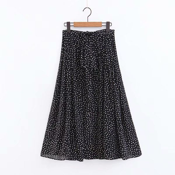 new women vintage dots printing buttons pleated midi skirt faldas mujer ladies bow tied sashes casual chic business skirt qun275, Black
new women vintage dots printing buttons pleated midi skirt faldas mujer ladies bow tied sashes casual chic business skirt qun275, Black