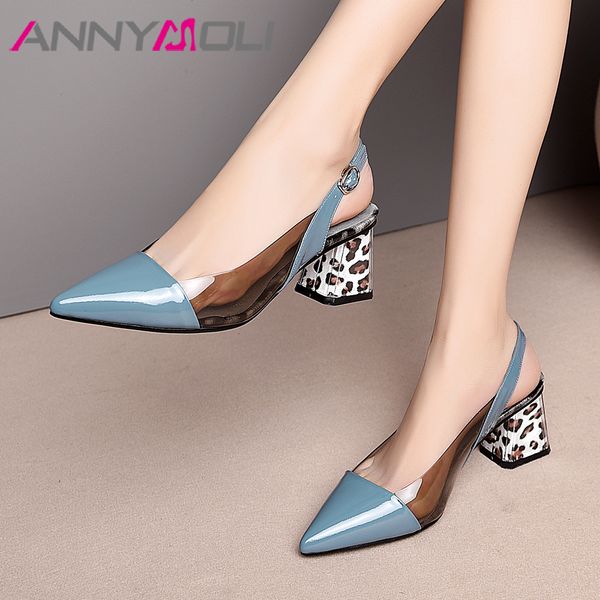 annymoli high heels women slingbacks shoes natural genuine leather thick high heel shoes transparent buckle pumps ladies size 41 y200702, Black
annymoli high heels women slingbacks shoes natural genuine leather thick high heel shoes transparent buckle pumps ladies size 41 y200702, Black