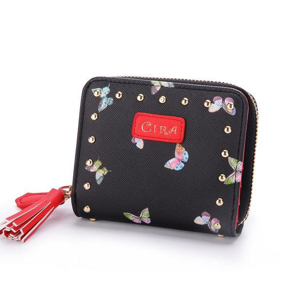 women coin purses holders wallet female pu leather floral tassel pendant money wallets zipper clutch bag, Red;black
women coin purses holders wallet female pu leather floral tassel pendant money wallets zipper clutch bag, Red;black