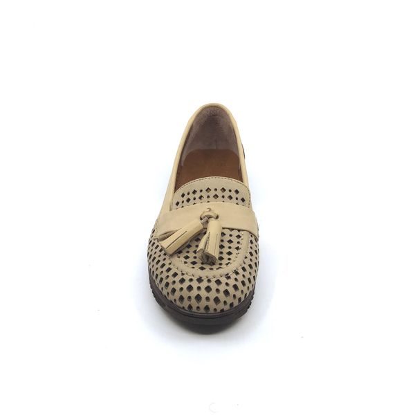 women's genuine leather shoes beige pla42-514, Black