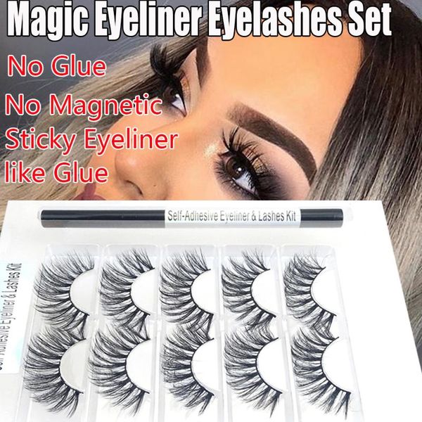 false eyelashes 1set self adhesive eyeliner mink lashes no need glue to wear natural long wispies eyelash extension makeup tools
false eyelashes 1set self adhesive eyeliner mink lashes no need glue to wear natural long wispies eyelash extension makeup tools