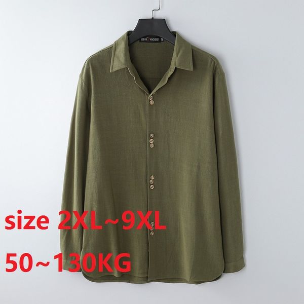 plus size 2xl~9xl 50-130kg summer men's cotton linen solid long sleeve turn-down collar shirts hawaiian shirt, White;black
plus size 2xl~9xl 50-130kg summer men's cotton linen solid long sleeve turn-down collar shirts hawaiian shirt, White;black