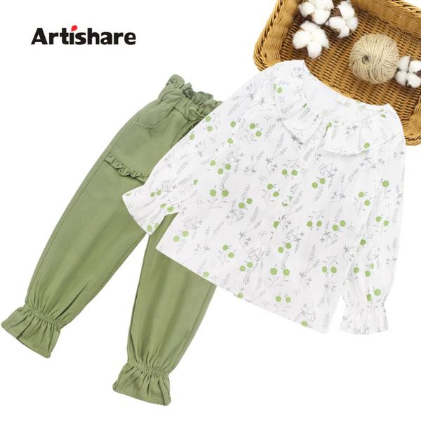 kids clothes girls floral shirt & pants suit for girls ruffle full length set fall casual children's winter clothes, White
kids clothes girls floral shirt & pants suit for girls ruffle full length set fall casual children's winter clothes, White