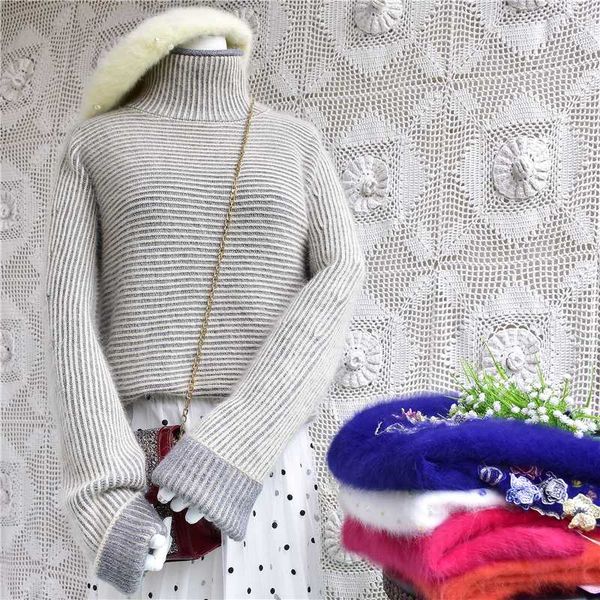 mujer autumn winter fashion rib angora hair sweater knitting high collar foam sleeve thick pullover female mink, White;black
mujer autumn winter fashion rib angora hair sweater knitting high collar foam sleeve thick pullover female mink, White;black