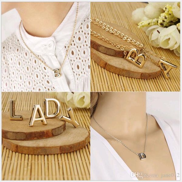 simple letter jewelry a to z 26 letter pendant necklace mix smooth surface collar bone chain necklaces gold, Silver
simple letter jewelry a to z 26 letter pendant necklace mix smooth surface collar bone chain necklaces gold, Silver