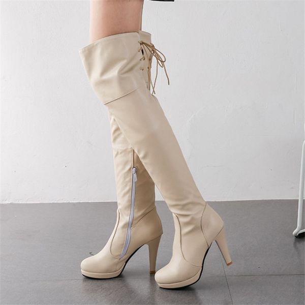 34-42 over the knee boots women big size women high boots platform winter, Black
34-42 over the knee boots women big size women high boots platform winter, Black