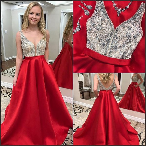 sparkly prom dresses long satin rhinestone crystal beaded bodice glittering evening gowns with pockets deep v neck illusion formal gown, Black
sparkly prom dresses long satin rhinestone crystal beaded bodice glittering evening gowns with pockets deep v neck illusion formal gown, Black
