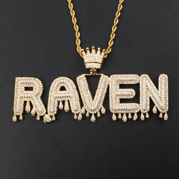 hip hop custom name crown iced out bail drip initials bubble letters chain necklaces for men women gold color cubic zircon pendant jewelry, Silver
hip hop custom name crown iced out bail drip initials bubble letters chain necklaces for men women gold color cubic zircon pendant jewelry, Silver