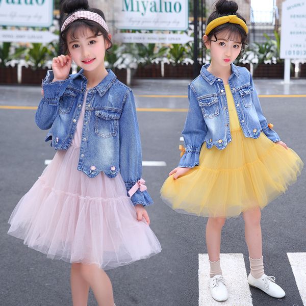 2020 spring autumn girls clothes sets fashion denim jacket and tutu dress 2 pcs kids suits teenager children girls clothing set, White
2020 spring autumn girls clothes sets fashion denim jacket and tutu dress 2 pcs kids suits teenager children girls clothing set, White