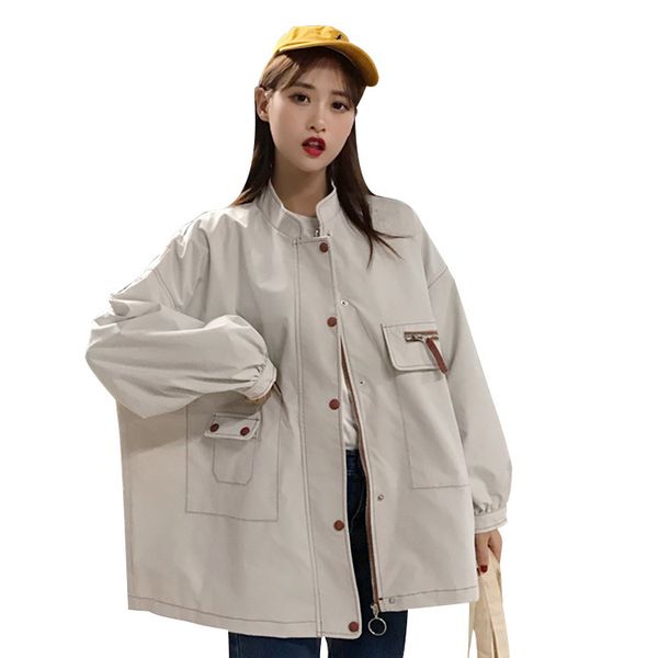 biuzko loose full sleeve trench coat for women british casual cute european windbreakers japan style harajuku fall overcoat, Tan;black
biuzko loose full sleeve trench coat for women british casual cute european windbreakers japan style harajuku fall overcoat, Tan;black