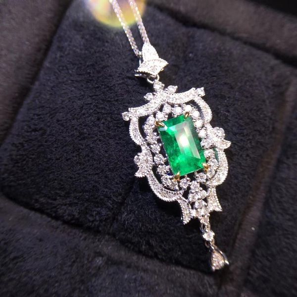 fine jewelry certificate real 18k white gold au750 natural green emerald 1.03ct gemstones pendants for women fine necklace, Silver
fine jewelry certificate real 18k white gold au750 natural green emerald 1.03ct gemstones pendants for women fine necklace, Silver