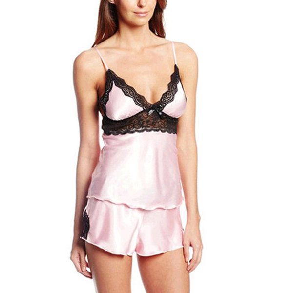 women's sleepwear lace floral satin pajama sets nightwear sleeveless shorts 2 pcs sets pyjama for women pijama, Black;red
women's sleepwear lace floral satin pajama sets nightwear sleeveless shorts 2 pcs sets pyjama for women pijama, Black;red