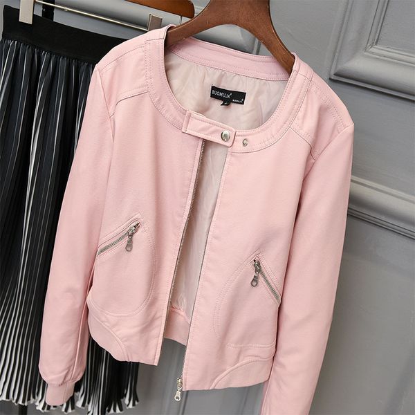 ma'am autumn self-cultivation locomotive leather clothing jacket 2019 women short fund pu skin loose jackets pink blue coat, Black;brown
ma'am autumn self-cultivation locomotive leather clothing jacket 2019 women short fund pu skin loose jackets pink blue coat, Black;brown