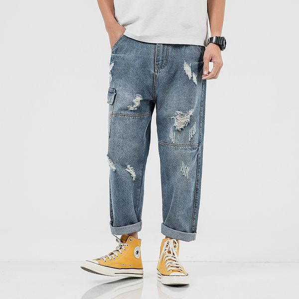 2019 jean men's summer europe america style plus size ripped jeans male pantalones jean de hombre loose cargo pants casual hole, Blue
2019 jean men's summer europe america style plus size ripped jeans male pantalones jean de hombre loose cargo pants casual hole, Blue