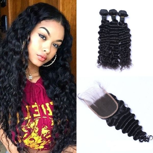 brazilian deep wave virgin hair weave with closure unprocessed human hair 3 bundles with lace closure, Black;brown
brazilian deep wave virgin hair weave with closure unprocessed human hair 3 bundles with lace closure, Black;brown