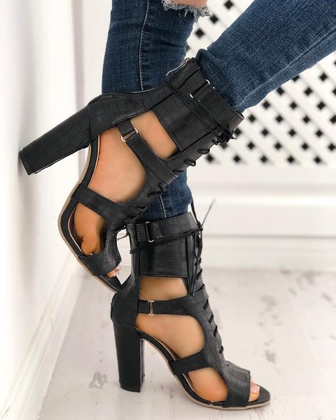 new summer square high heel women sandals 8cm fish mouth sandals woman hollow out women cross-tied pumps, Black
new summer square high heel women sandals 8cm fish mouth sandals woman hollow out women cross-tied pumps, Black