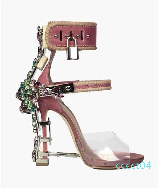 sandalia feminina luxury metal high heel crystal designer woman pvc gladiator sandals padlock bejeweled ankle strap rhinestone sandal. ct4, Black
sandalia feminina luxury metal high heel crystal designer woman pvc gladiator sandals padlock bejeweled ankle strap rhinestone sandal. ct4, Black