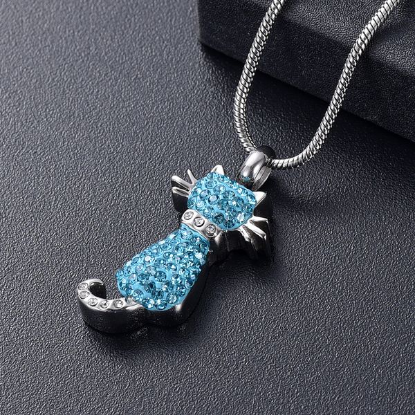 gf999 light blue stones inlay women gift necklace cat cremation jewelry - pet ashes holder memorial urn locket, Silver
gf999 light blue stones inlay women gift necklace cat cremation jewelry - pet ashes holder memorial urn locket, Silver