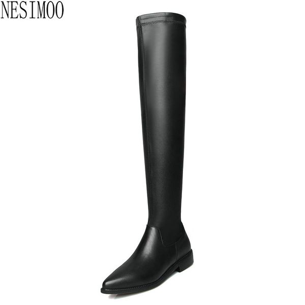 nesimoo 2019 fashion women boots pointed toe all match genuine leather low heel casual zipper concise ladies shoes size 34-42, Black
nesimoo 2019 fashion women boots pointed toe all match genuine leather low heel casual zipper concise ladies shoes size 34-42, Black