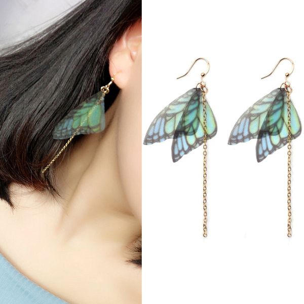 crazy feng fashion femme butterfly wing drop earrings gold color long chain tassel earring dangles bohemian jewelry brincos, Silver
crazy feng fashion femme butterfly wing drop earrings gold color long chain tassel earring dangles bohemian jewelry brincos, Silver