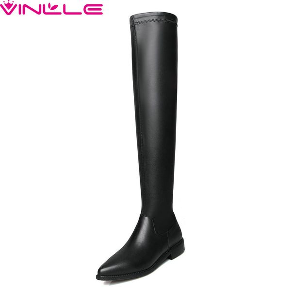 vinlle 2019 fashion women boots genuine leather pointed toe all match low heel casual zipper concise ladies shoes size 34-42, Black
vinlle 2019 fashion women boots genuine leather pointed toe all match low heel casual zipper concise ladies shoes size 34-42, Black
