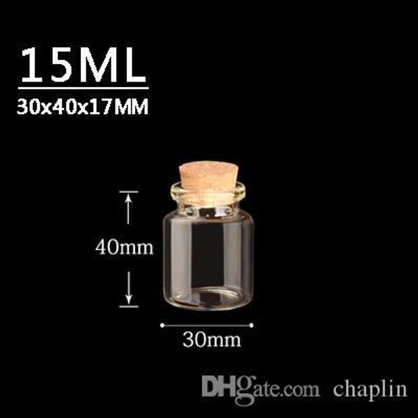 15ml 30x40x17mm small mini clear glass bottles jars with cork sers message weddings wish jewelry party favors
15ml 30x40x17mm small mini clear glass bottles jars with cork sers message weddings wish jewelry party favors