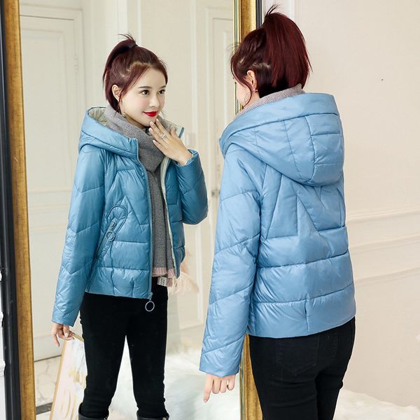 short down jacket cotton-padded clothes women's 2019 winter new style korean-style slimming straight-cut cotton-padded clothes f, Blue;black
short down jacket cotton-padded clothes women's 2019 winter new style korean-style slimming straight-cut cotton-padded clothes f, Blue;black