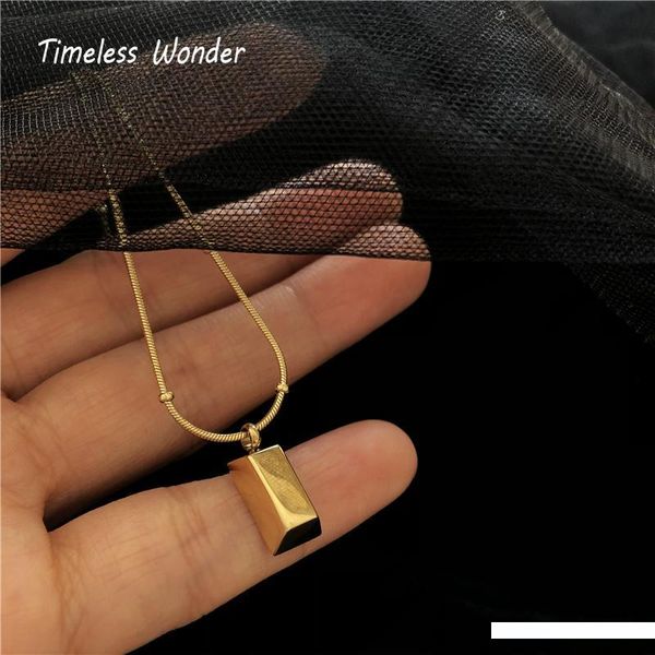 timeless wonder titanium geo gold brick charm chains choker necklace women stainless steel jewelry punk gothic boho ins 5242, Golden;silver
timeless wonder titanium geo gold brick charm chains choker necklace women stainless steel jewelry punk gothic boho ins 5242, Golden;silver